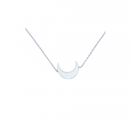 Lantisoare din argint - Lanț cu Semilună din Argint 925 cu Cristale Zirconia – 2.07 g, 41-47 cm