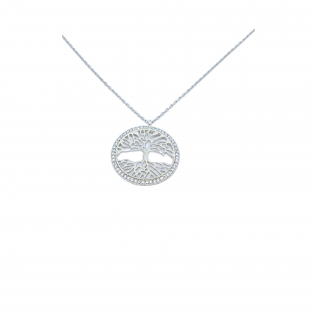 Bijuterii din argint - Lanț Copacul Vieții din Argint 925 cu Cristale Zirconia – 3.31 g, 42-47 cm