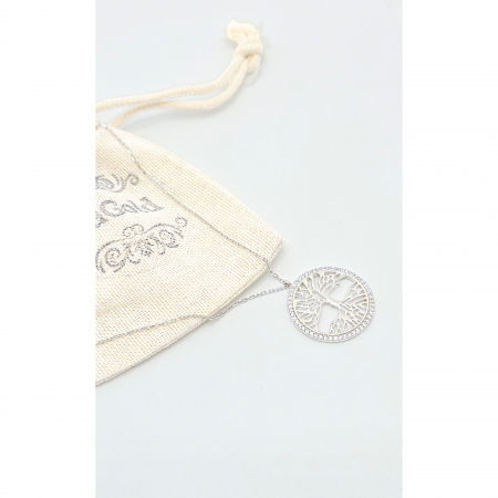 Lanț Copacul Vieții din Argint 925 cu Cristale Zirconia – 3.31 g, 42-47 cm [1]