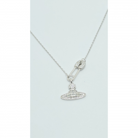 Lanț din Argint 925 cu Ac de Siguranță și Cristale Zirconia – 4.67 g, 41-45 cm [3]