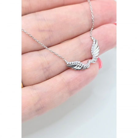 Lanț din Argint 925 cu Aripi și Cristale Zirconia – 2.37 g, 41-47 cm [2]