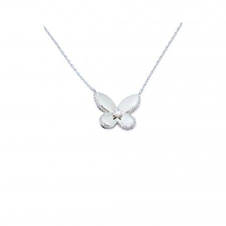 Bijuterii din argint - LLanț din Argint 925 cu Fluturaș și Cristal Zirconia – 5.77 g, 41-46 cm