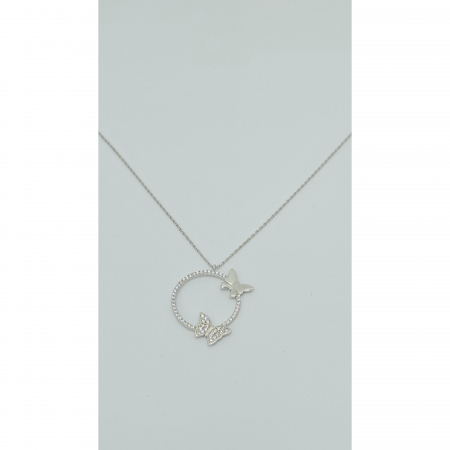 Lanț cu Fluturași din Argint 925 cu Cristale Zirconia – 2.82 g, 42-48 cm [1]