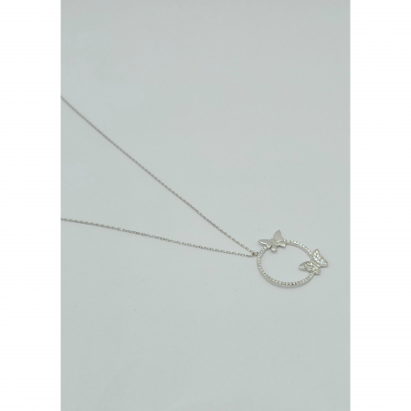 Lanț cu Fluturași din Argint 925 cu Cristale Zirconia – 2.82 g, 42-48 cm [4]
