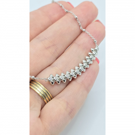 Lanț Elegant din Argint 925 cu Cristale Zirconia – 7.71 g, 40-45 cm [1]