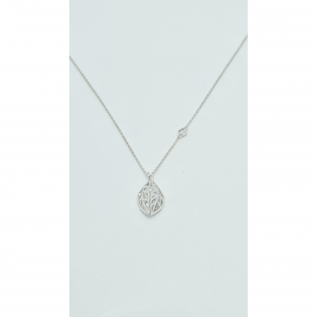 Lanț Frunzuliță 3D cu Cristal din Argint 925 – 1.88 g, 40-43 cm [3]