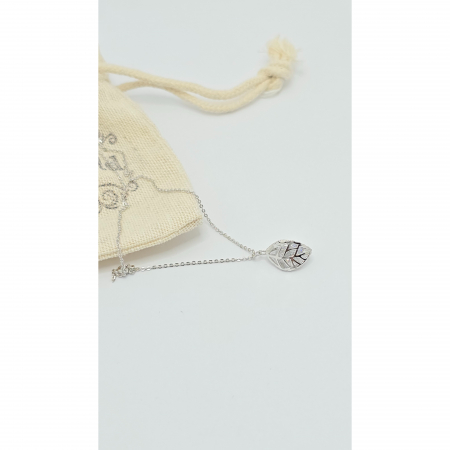 Lanț Frunzuliță 3D cu Cristal din Argint 925 – 1.88 g, 40-43 cm [2]