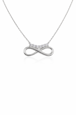Lantisoare din argint - Colier din argint 925 „Infinit” cu zirconii – eleganță eternă