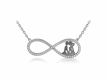 Lanț Infinit și Îndrăgostiți din Argint 925 cu Cristale Zirconia – 2.43 g, 42-45 cm [2]