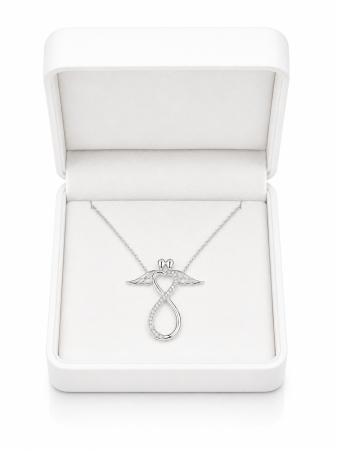 Lanț Infinit și Îndrăgostiți din Argint 925 cu Cristale Zirconia – 2.53 g, 40-46 cm [2]