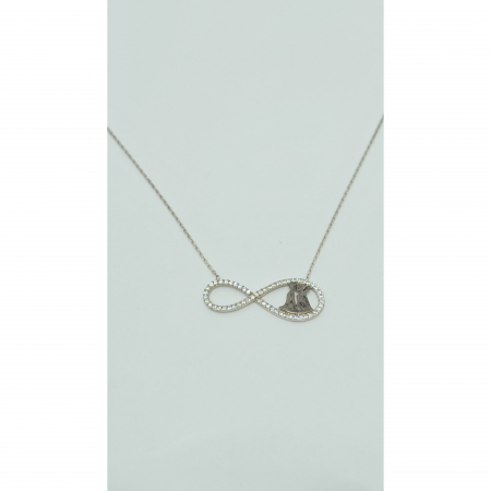 Lanț Infinit și Îndrăgostiți din Argint 925 cu Cristale Zirconia – 2.43 g, 42-45 cm [4]