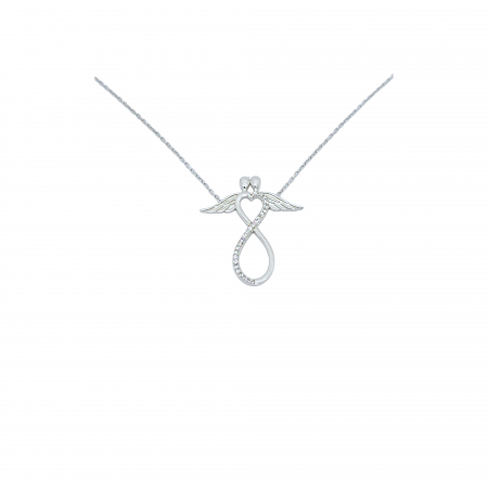 Lantisoare din argint - Lanț Infinit și Îndrăgostiți din Argint 925 cu Cristale Zirconia – 2.53 g, 40-46 cm