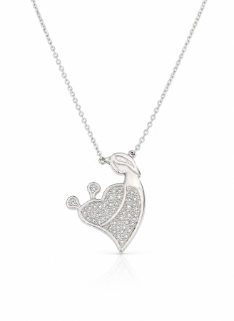 Bijuterii din argint - Lanț Mamă cu Fetiță și Băiețel din Argint 925 cu Cristale Zirconia – 2.60 g, 40-46 cm