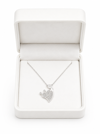 Lanț Mamă cu Fetiță și Băiețel din Argint 925 cu Cristale Zirconia – 2.60 g, 40-46 cm [1]