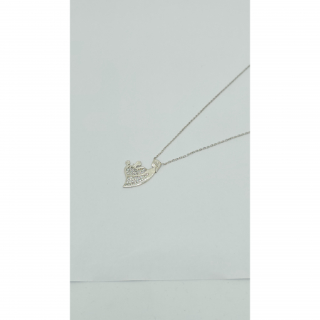 Lanț Mamă cu Fetiță și Băiețel din Argint 925 cu Cristale Zirconia – 2.60 g, 41-46 cm [3]
