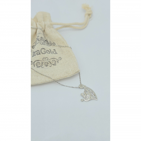 Lanț Mamă cu Fetiță și Băiețel din Argint 925 cu Cristale Zirconia – 2.60 g, 41-46 cm [1]