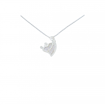 Lantisoare din argint - Lanț Mamă cu Fetiță și Băiețel din Argint 925 cu Cristale Zirconia – 2.60 g, 40-46 cm