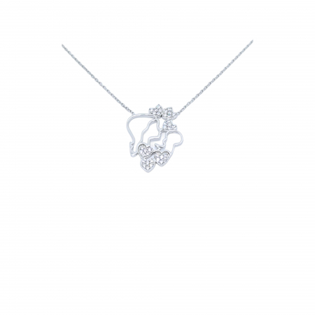 Lantisoare din argint - Lanț Mamă și Bebe din Argint 925 cu Cristale Zirconia – 2.84 g, 41-46 cm