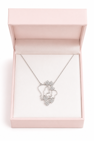 Lanț Mamă și Bebe din Argint 925 cu Cristale Zirconia – 2.84 g, 41-46 cm [1]