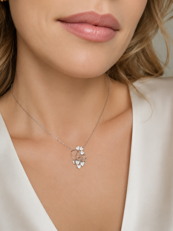Lanț Mamă și Bebe din Argint 925 cu Cristale Zirconia – 2.84 g, 41-46 cm [2]