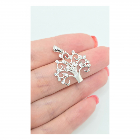 Medalion Copacul Vieții din Argint 925 cu Cristale Zirconia – 4.19 g [1]