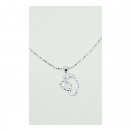 Medalion cu Piciorușe Bebe din Argint 925 cu Cristale Zirconia – 1.43 g [3]