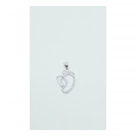 Medalion cu Piciorușe Bebe din Argint 925 cu Cristale Zirconia – 1.43 g [2]