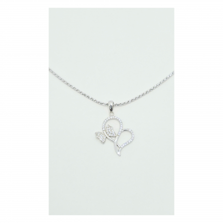 Medalion Inimă și Fluturaș din Argint 925 cu Cristale Zirconia – 1.24 g [3]