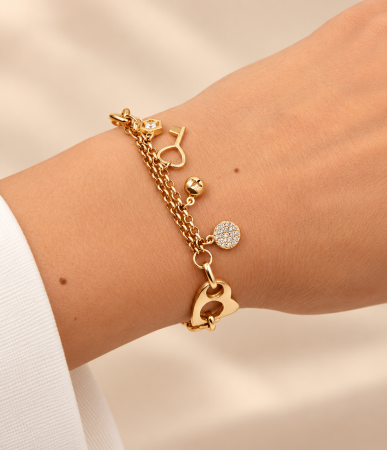 rățară din Aur 14K cu Elemente Decorative – Model Inimă și Cheie [1]