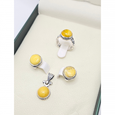 Set Antichizat din Argint 925 cu Piatra Chihlimbar – 17.93 g [1]