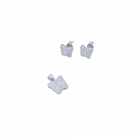 Seturi din argint - Set cu Fluturaș din Argint 925 cu Cristale Zirconia – 3.38 g
