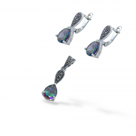 Bijuterii din argint - Set din Argint 925 cu Piatra Topaz Mistic – 9.23 g