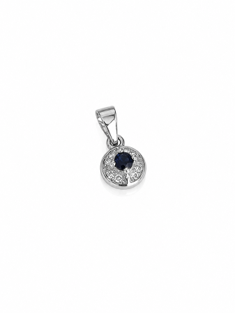 Set Delicat din Argint 925 cu Piatră Albastru Safir – Medalion, Inel și Cercei [3]