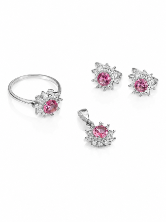 Bijuterii din argint - Set din Argint 925 cu Cristale Zirconia Roz – 8.92 g