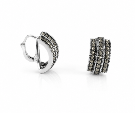 Set Elegant din Argint 925 cu Marcasite – Medalion și Cercei Vintage [1]