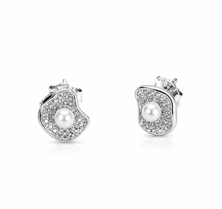 Set Elegant din Argint 925 cu Perlă și Zirconii – Medalion, Cercei și Lanț Reglabil [2]