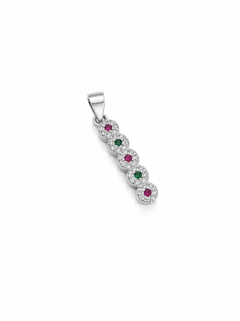 Set Elegant din Argint 925 cu Pietre Multicolore – Brățară, Inel, Medalion și Cercei [3]
