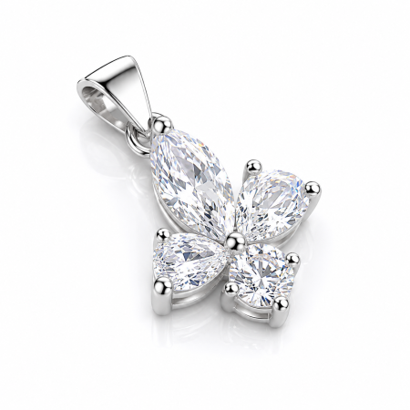 Set Elegant din Argint 925 cu Zirconii – Medalion și Cercei Design Delicat [2]