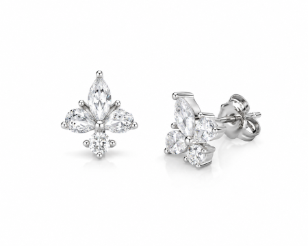 Set Elegant din Argint 925 cu Zirconii – Medalion și Cercei Design Delicat [1]