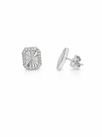 Set Elegant din Argint 925 cu Zirconii – Medalion și Cercei Geometrici [1]