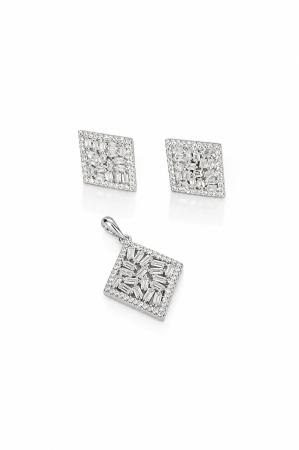 Bijuterii din argint - Set Elegant pentru Mireasă din Argint 925 cu Cristale Zirconia – 8.00 g