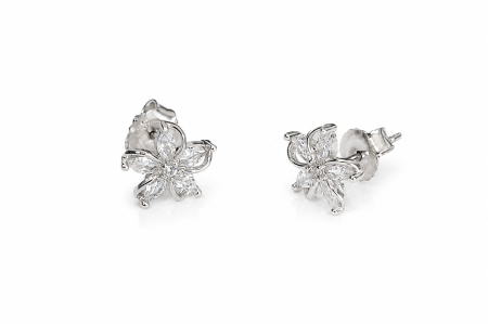 Set Floral din Argint 925 cu Zirconii – Medalion și Cercei [2]
