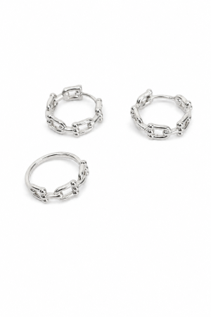 Seturi din argint - Set Lanțuri Elegante din Argint 925 – Inel și Cercei