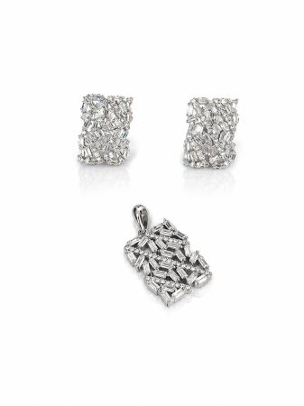 Bijuterii din argint - Set Mireasă din Argint 925 cu Cristale Zirconia – 10.03 g