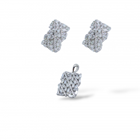 Bijuterii din argint - Set Mireasă din Argint 925 cu Cristale Zirconia – 10.03 g