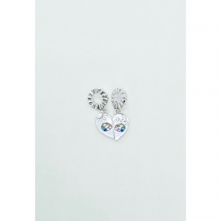 Bratari cu Talismane - Talisman Inimă din Argint 925 cu Cristale Zirconia Colorate – 4.26 g