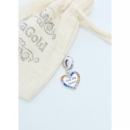 Talisman Inimioară Rainbow din Argint 925 cu Cristale Zirconia Colorate – 3.24 g [1]