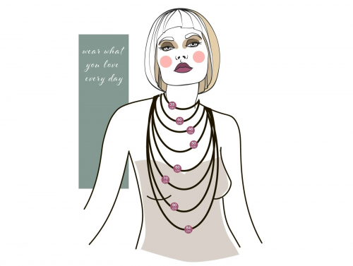 Coliere matase/organza/lant