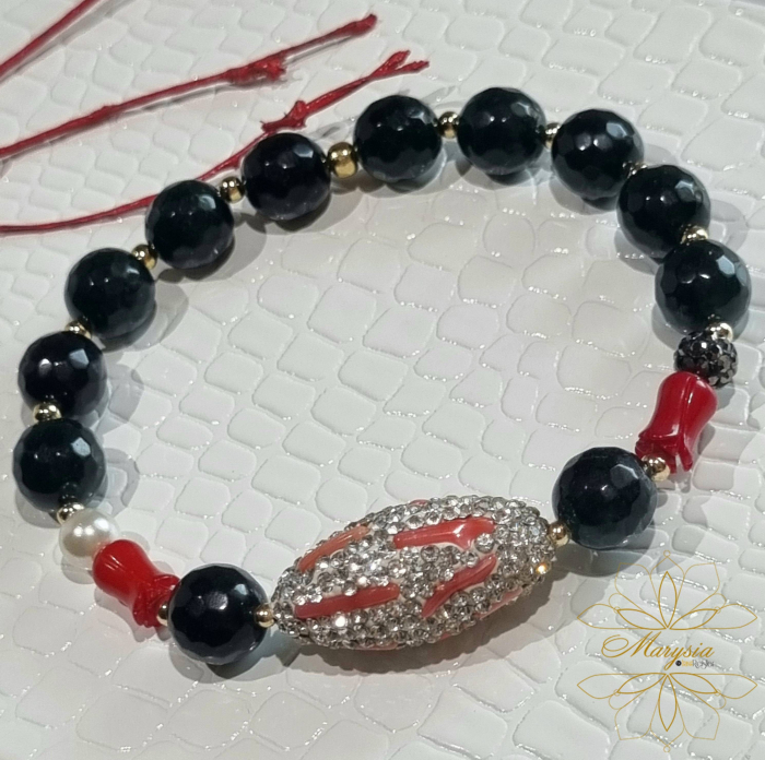 Marysia Dark Green Jade & Coral [1]