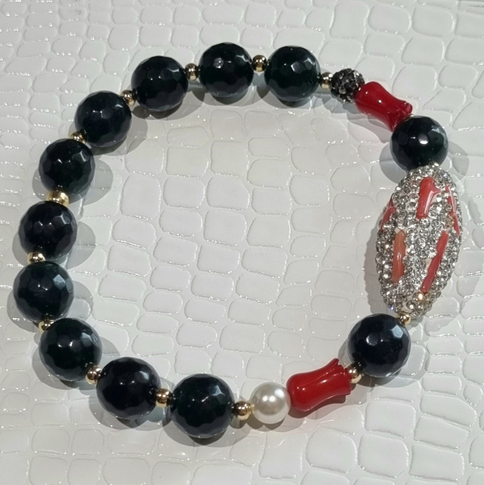 Marysia Dark Green Jade & Coral [10]